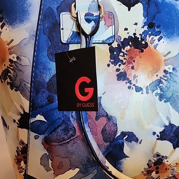 G by Guess Blue and Yellow Floral Tote - Picture 10 of 12